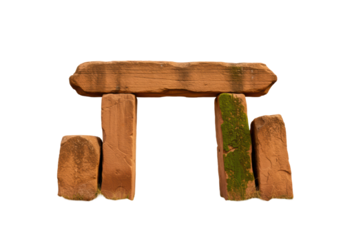 Isolated prehistoric megalithic dolmen stone tomb or portal isolated and cut out, cutout, no background