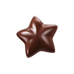 Obraz premium Chocolate Star Shaped Candy. Sweet Treats And Confectionery Design Isolated On Transparent Background