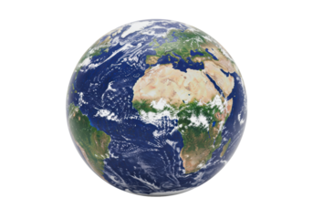 Isolated planet Earth globe showing Europe, Africa, and South America continents