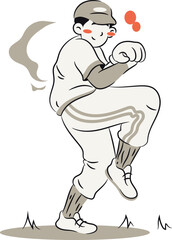 cartoon illustration of a baseball