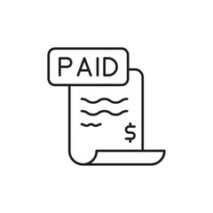 Paid Icon, Verified Receipt Branding Element.