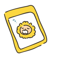 ベビー・子供用寝具のイラスト（ライオンの顔）