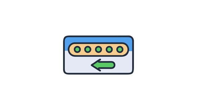 Password entry field with backspace arrow icon illustration