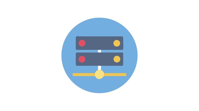 Isolated server icon flat design for networking application usage