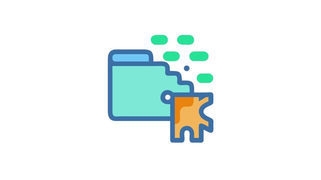 Data integration flat icon with abstract folder symbol