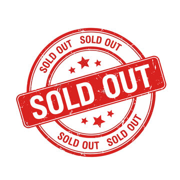 "Red Sold Out Stamp Icon for Product Availability Status and Marketing"