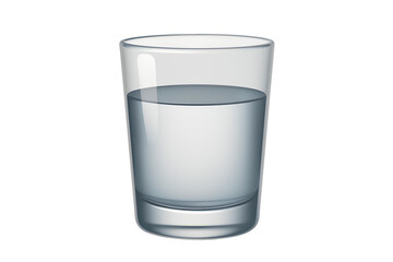 3D Water Glass Icon – Half-Filled Transparent Cylinder for Hydration, Wellness, and Minimalist Themes