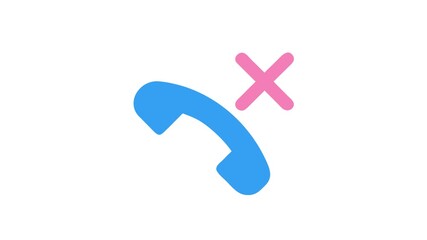 Icon of a phone handset with a cancellation mark