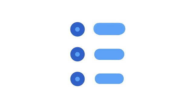 Blue bullet points list design on a White Background