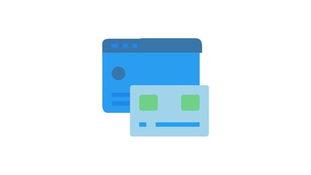 Overlapping windows create flat web design interface illustration