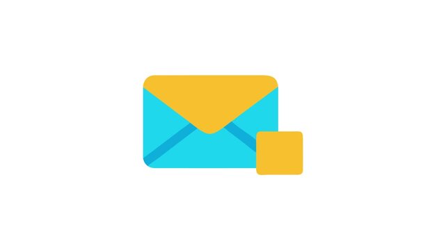 Simple flat icon of a blue and orange envelope