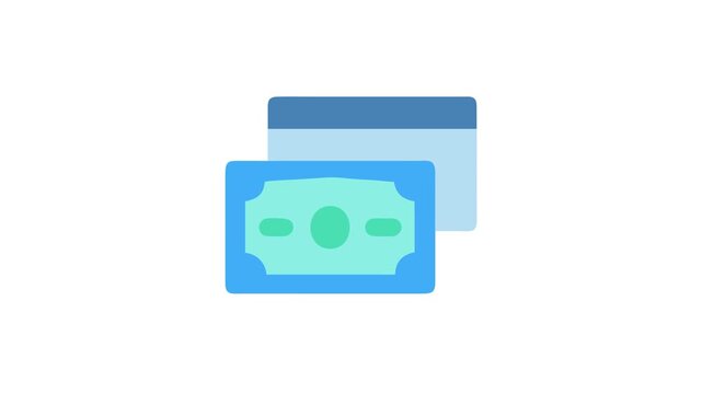 Payment methods showing credit card and cash illustration style