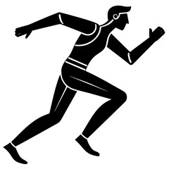 Dynamic running person vector illustration for sports and fitness projects