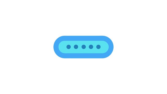 Blue rectangle with rounded corners and circle array