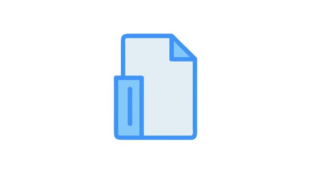 Document icon with blue outline and folded corner detail