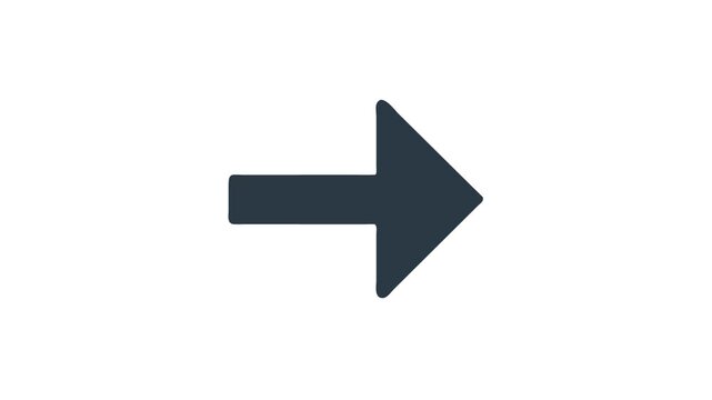 Simple right arrow on White Background indicating direction forward