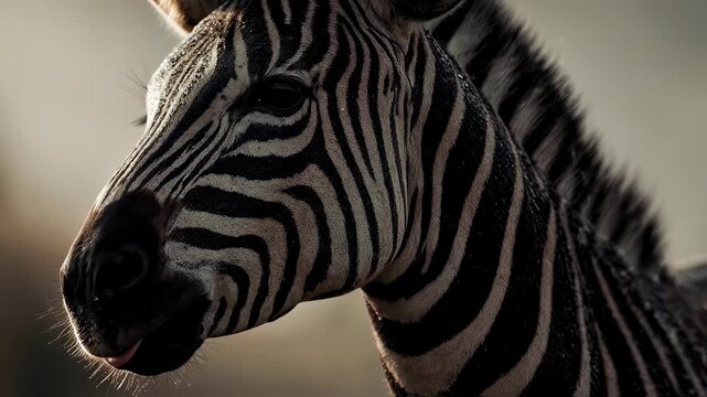 Striking Zebra Portrait - A Close-Up of Natures Unique Stripes.