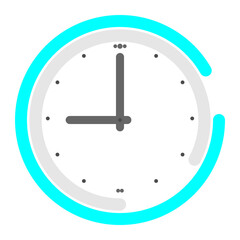 Time Management and Productivity Clock, O'Clock Deadline Tracker Icon, ​Visualizing Time Progress and Scheduling, with transparent background 