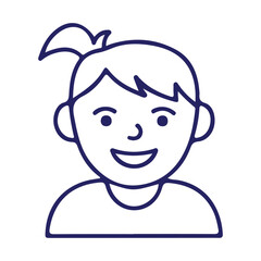 A cheerful young girl with a ponytail smiling brightly representing happiness and childhood joy