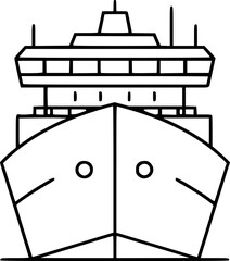 a minimalist line drawing of a ship, vector

