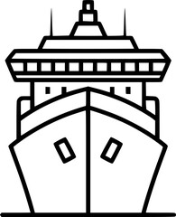 a minimalist line drawing of a ship, vector
