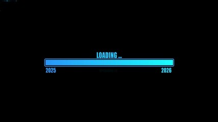 Futuristic Digital Intro Opener with 2025 to 2026 Upgrade Transition and Blue Light Effect. - Powered by Adobe