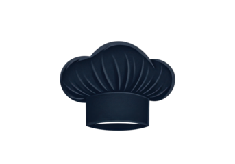 Isolated Chef's hat for restaurant cuisine food preparation and cooking uniform apparel