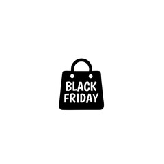 Black Friday Shopping Bag Icon – Flat Vector Design for Sale, Discount, and Marketing Promotion