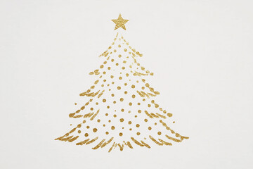 Stylized Golden Christmas Tree with Sparkles