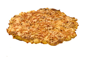 Potato Gratin with Cheese, isolated on white background