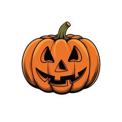 Smiling jack o lantern halloween pumpkin illustration
