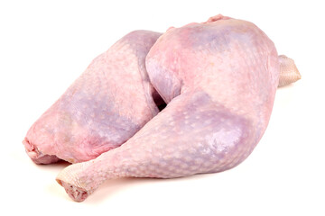 Raw Turkey Legs, isolated on white background