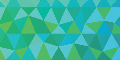 Fototapeta premium Vibrant Green And Blue Geometric Triangles Pattern For Modern Design Background eps10