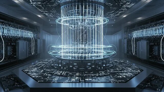 Futuristic Quantum Computer Core - Advanced Technology and Innovation.