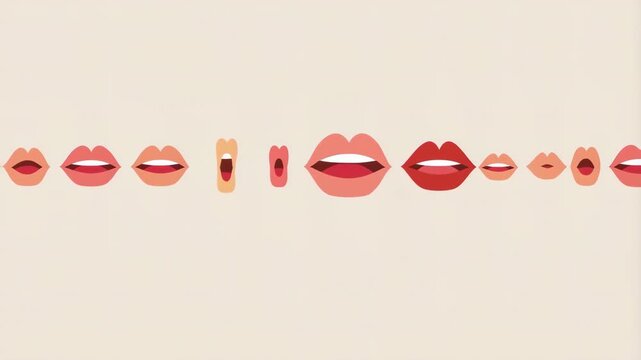 Animated talking mouths and lips pattern