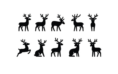 Reindeer icons vector graphic design.