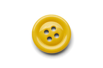 Obraz premium Yellow button isolated on white background