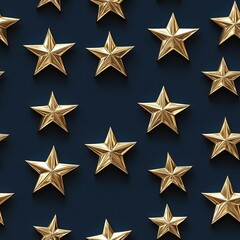 Repeating star pattern with metallic gold stars.