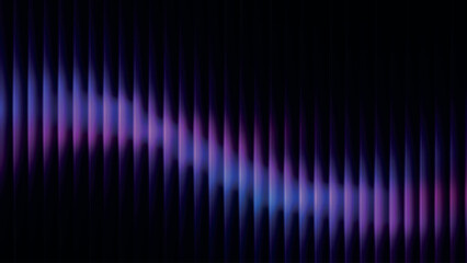 Abstract dark background with vertical lines and glowing light effect in purple color glass gradient