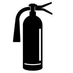 Silhouette of Fire Extinguisher on white background