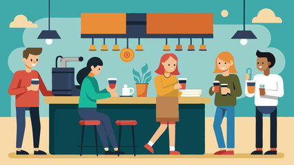 A coffee bar with a variety of options for students to refuel and socialize.