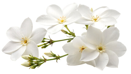 Obraz premium White colour cute flowers cut out on PNG. Isolated on white. AI GENERATED.
