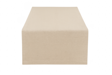 Beige fabric table runner creating elegant dining decor