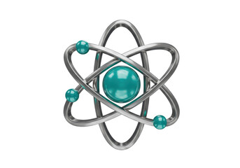 Isolated Atom Model Structure with Orbitals, Modern Science, Future Concept, Research