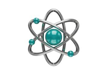 Isolated Atom Model Structure with Orbitals, Modern Science, Future Concept, Research