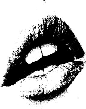 Edgy fashion inspired black and white lips design for poster or print