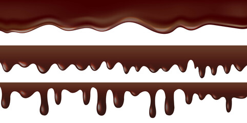 Dark Chokolate Border Set Isolared White Background