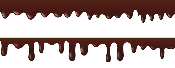 chocolate dripping on white background