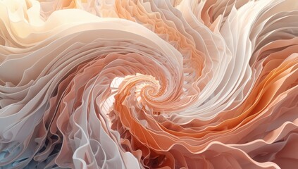 Formas abstractas de colores suaves giran en un espiral de texturas delicadas durante la luz del amanecer
