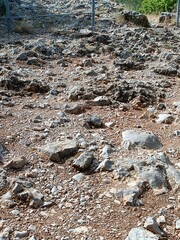 A path in a mountainous area with granite rocks